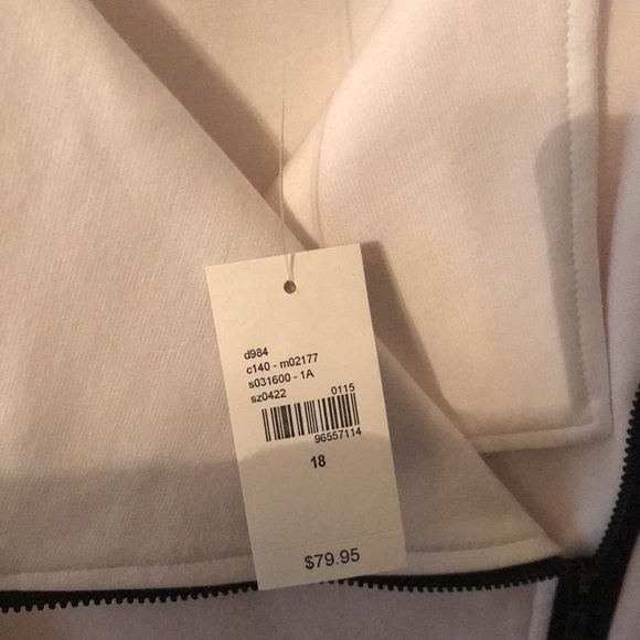 NWT Lane Bryant White With Black Zippers Moto Jacket Size 18W - Picture 5 of 11